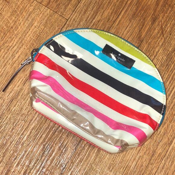 Kate Spade St. Elmo Multicolored Stripe Keri Cosmetic Bag - Picture 1 of 10